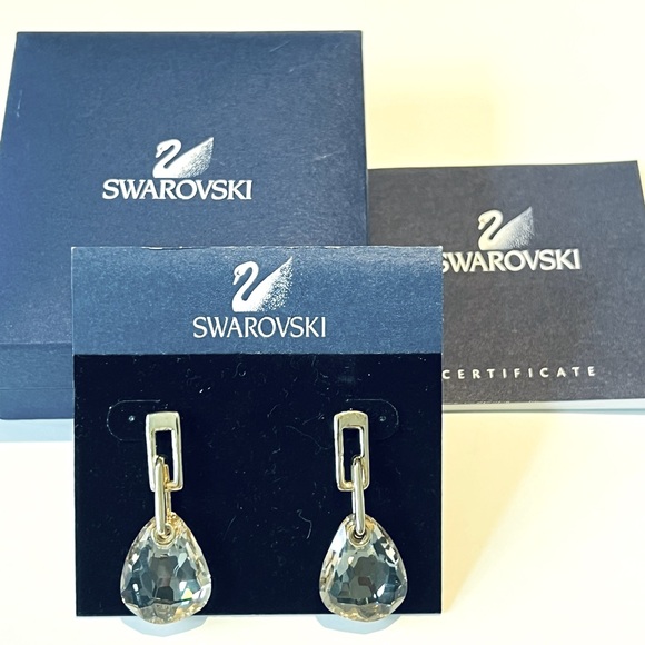 Vintage Authentic Swarovski Parallele Pierced Earrings - Picture 4 of 5